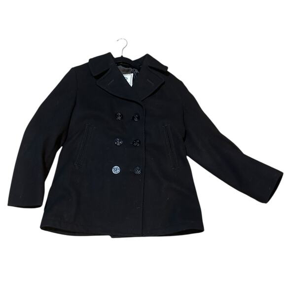 DSCP Quarterdeck Collection Pea Coat Women’s 10R Wool 3 Button Navy - Picture 3 of 6